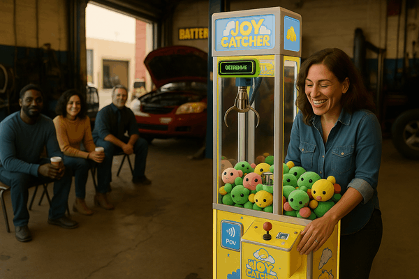 Auto shop with claw machine