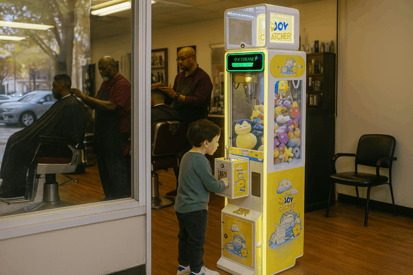 Barbershop with claw machine